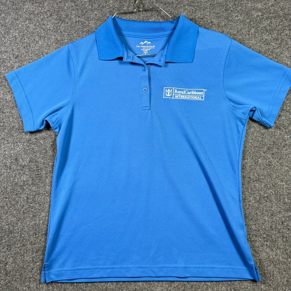Royal Caribbean Tri-Mountain Polo Shirt Womens Small Blue Performance SS